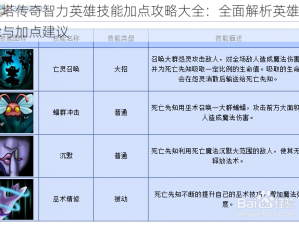 刀塔传奇智力英雄技能加点攻略大全：全面解析英雄技能与加点建议