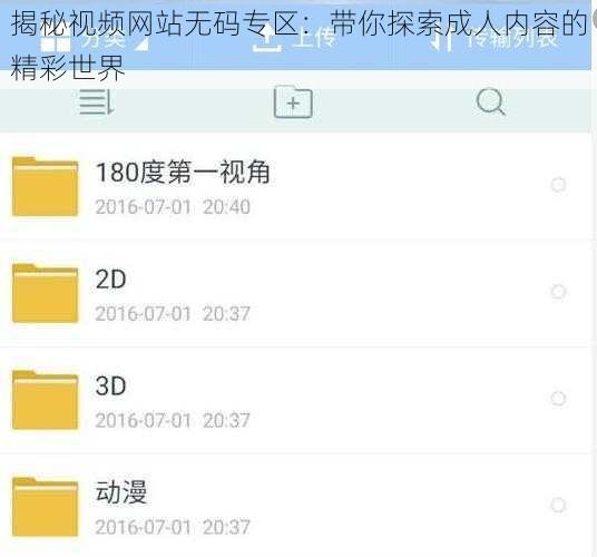 揭秘视频网站无码专区：带你探索成人内容的精彩世界