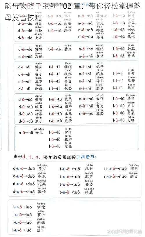 韵母攻略 T 系列 102 章：带你轻松掌握韵母发音技巧