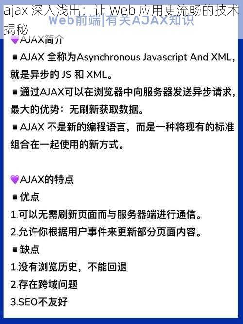 ajax 深入浅出：让 Web 应用更流畅的技术揭秘