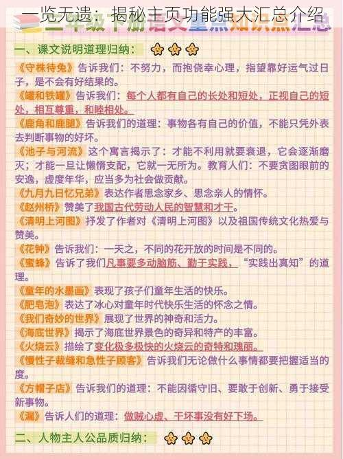 一览无遗：揭秘主页功能强大汇总介绍