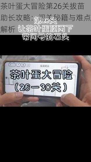 茶叶蛋大冒险第26关拔苗助长攻略：闯关秘籍与难点解析