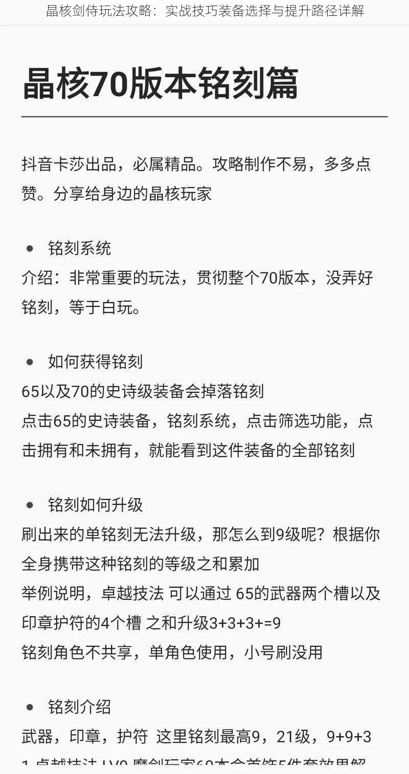 晶核剑侍玩法攻略：实战技巧装备选择与提升路径详解