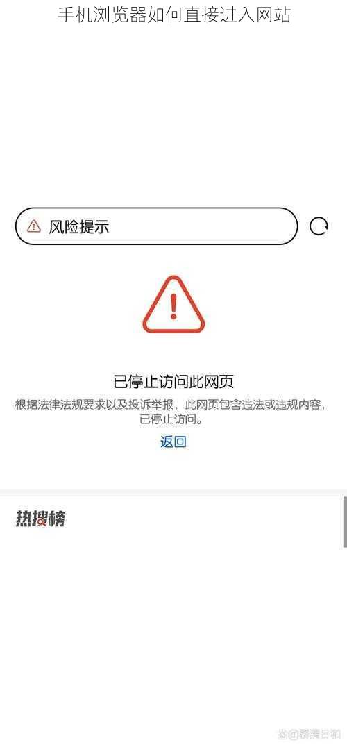 手机浏览器如何直接进入网站