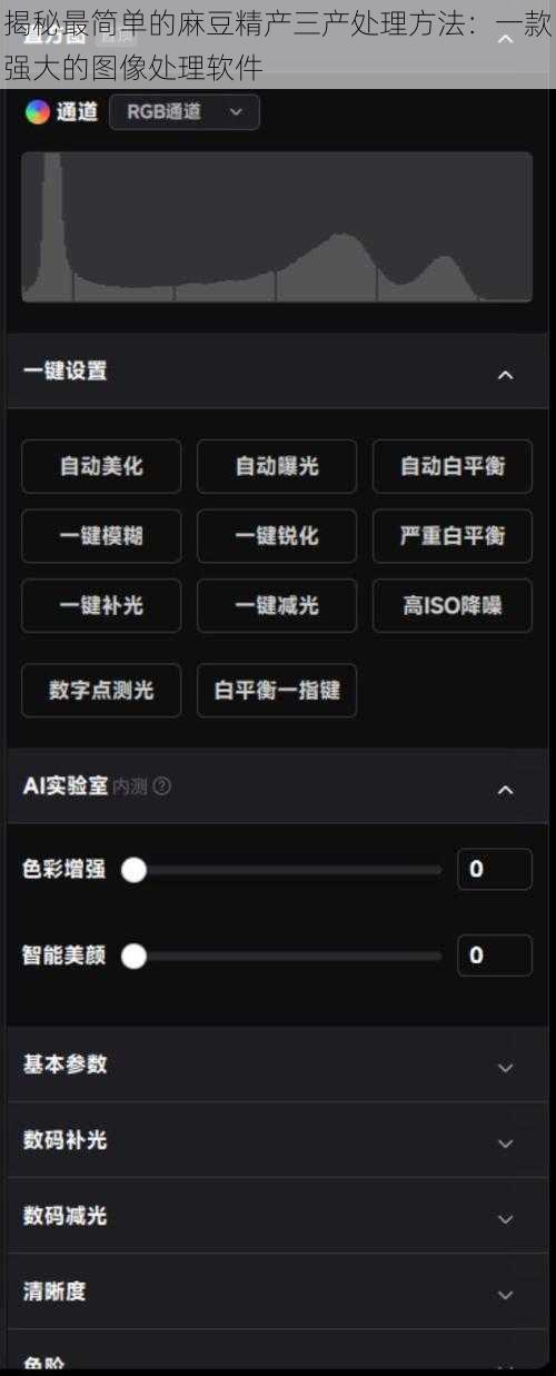 揭秘最简单的麻豆精产三产处理方法：一款强大的图像处理软件