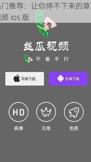 热门推荐：让你停不下来的草莓视频 ios 版